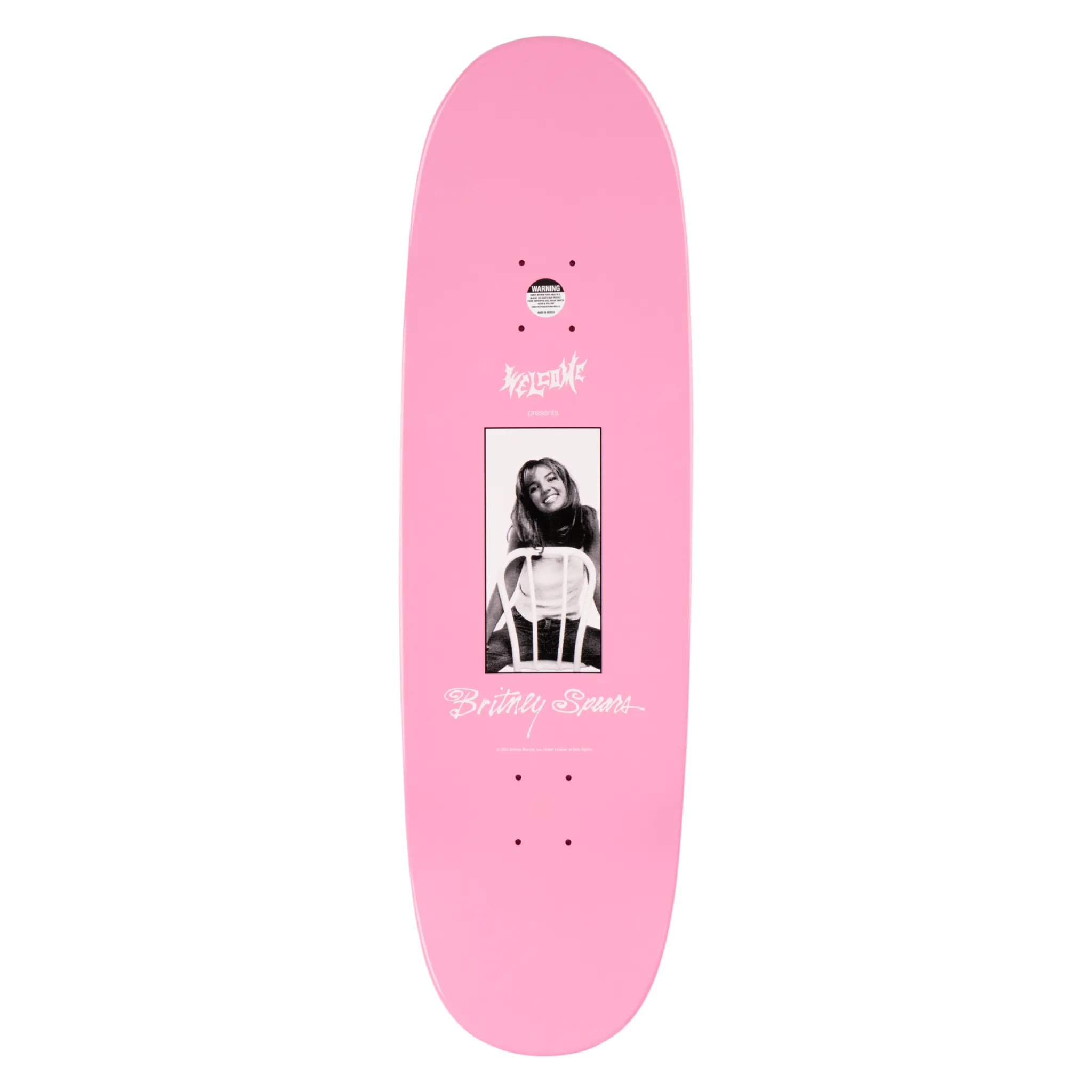 Britney Spears - Baby One More Time Welcome Skateboard Deck, Boline 2.0, Pink Glitter, 9.5 Inches
