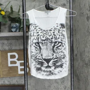 Charlotte Russe Womens Cropped Tiger Embellished Tank Top 167107ab115063 White M