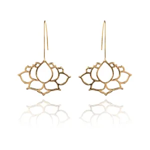 Hammered L Lotus Earrings