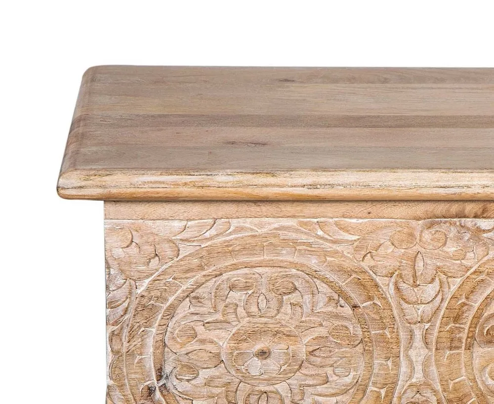 Hand Carved natural wood Trunk