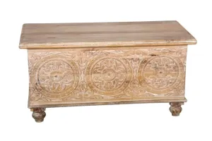 Hand Carved natural wood Trunk