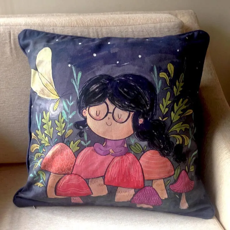 Mushroom Girl Cushion cover